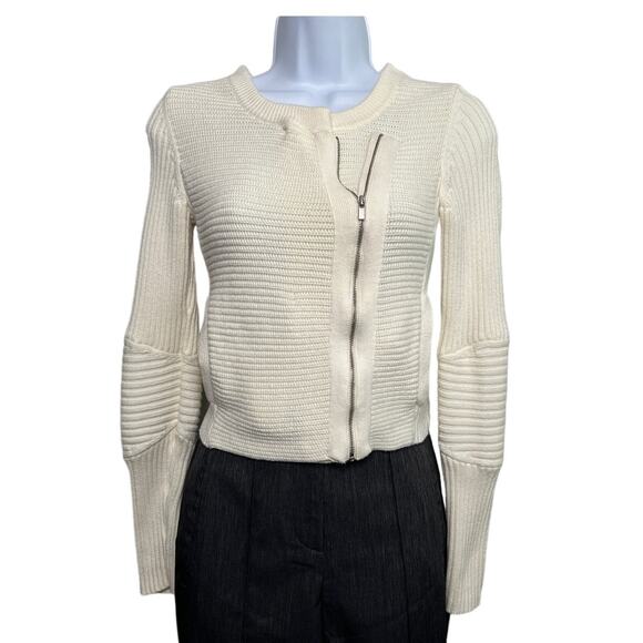 Banana Republic Sweaters - Banana Republic Moto Sweater Jacket Cream/XS